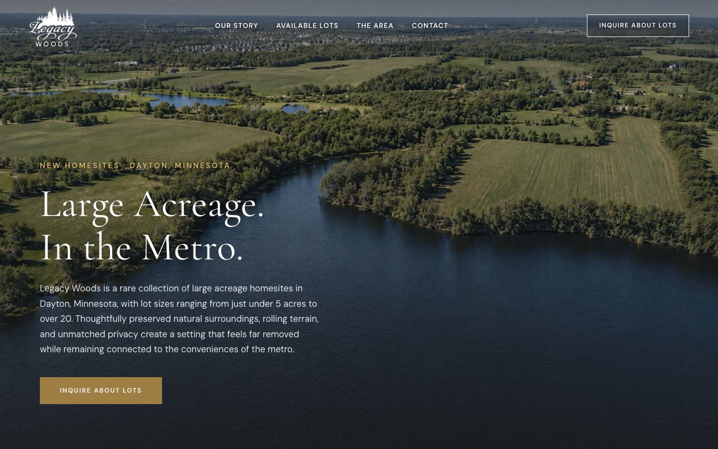 Legacy Woods website